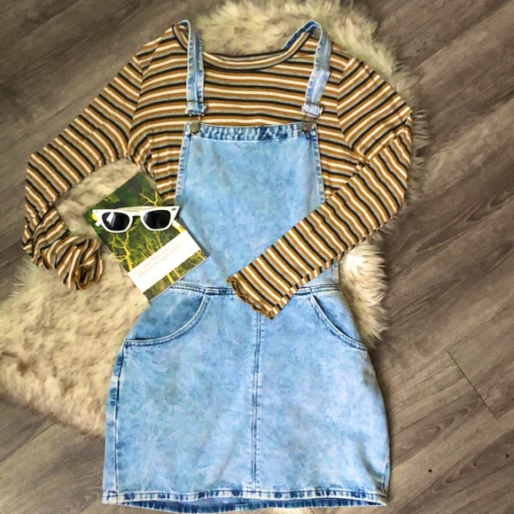 eighty two denim Other - Light Wash Overall Dress Pockets Adjustable